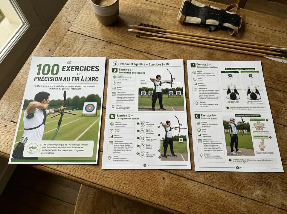 Pages du guide imprimées au format A4 sur une table