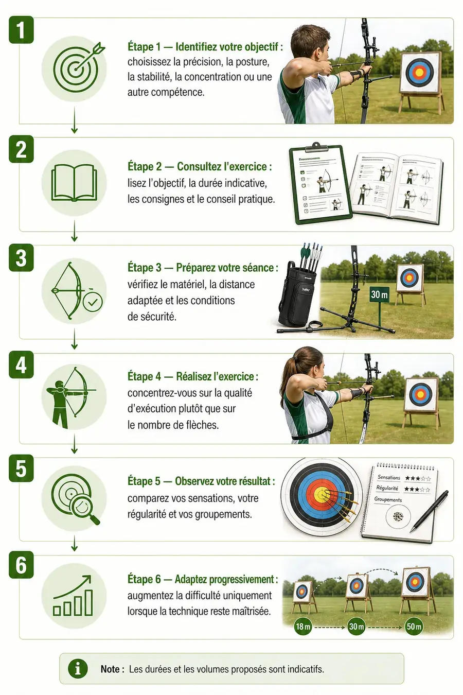 Page du guide d’exercices de tir à l’arc 1